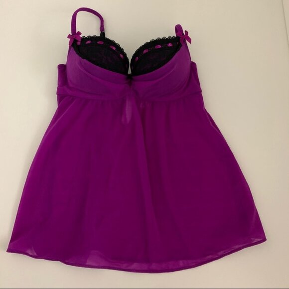 SOLD 𝅺La Senza Purple Push up Babydoll Bustier size M - Picture 3 of 6